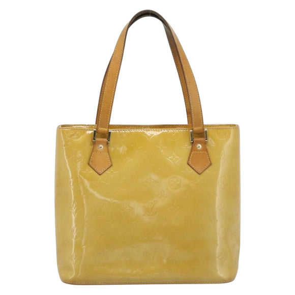 LOUIS VUITTON Monogram Vernis Houston Hand Bag Beige M91004 LV Auth ep14915