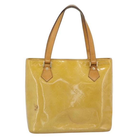 LOUIS VUITTON Monogram Vernis Houston Hand Bag Beige M91004 LV Auth ep14915