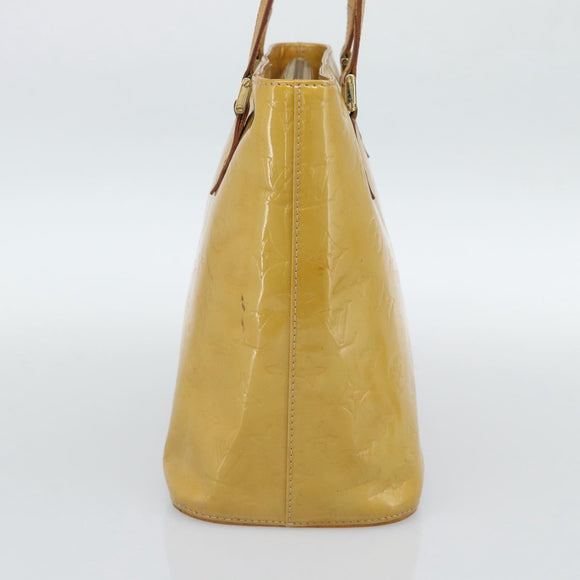 LOUIS VUITTON Monogram Vernis Houston Hand Bag Beige M91004 LV Auth ep14915