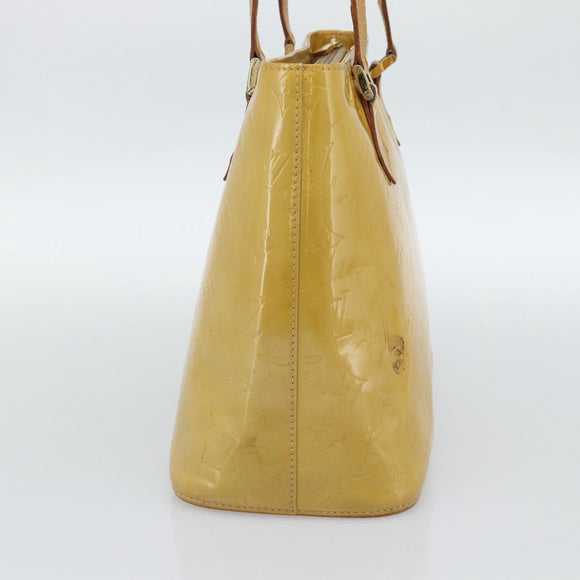 LOUIS VUITTON Monogram Vernis Houston Hand Bag Beige M91004 LV Auth ep14915