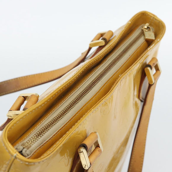 LOUIS VUITTON Monogram Vernis Houston Hand Bag Beige M91004 LV Auth ep14915