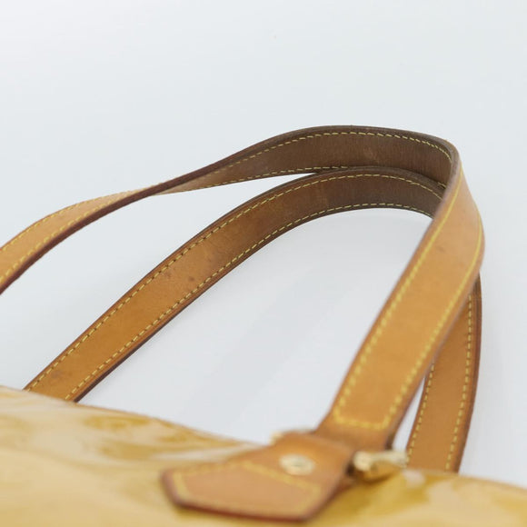 LOUIS VUITTON Monogram Vernis Houston Hand Bag Beige M91004 LV Auth ep14915