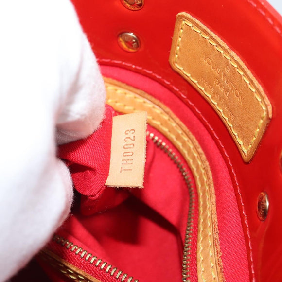 LOUIS VUITTON Monogram Vernis Reade PM Hand Bag Red Rouge M91088 LV Auth ep14916