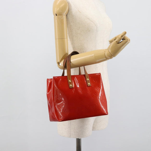 LOUIS VUITTON Monogram Vernis Reade PM Hand Bag Red Rouge M91088 LV Auth ep14916