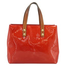 LOUIS VUITTON Monogram Vernis Reade PM Hand Bag Red Rouge M91088 LV Auth ep14916-13