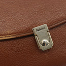 Burberrys Hand Bag Leather 2way Brown Gold Auth ep14918-19