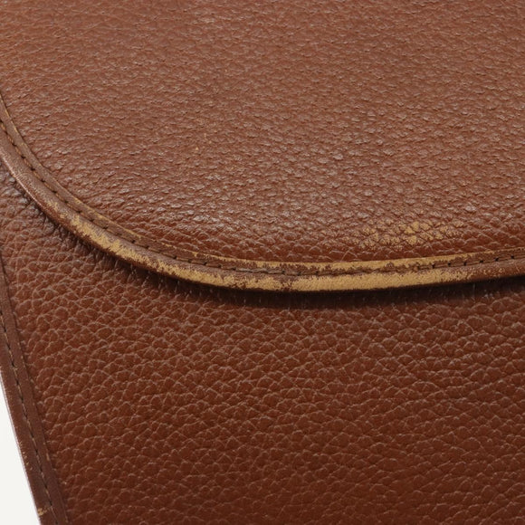 Burberrys Hand Bag Leather 2way Brown Gold Auth ep14918