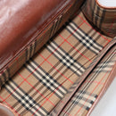 Burberrys Hand Bag Leather 2way Brown Gold Auth ep14918-12