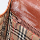 Burberrys Hand Bag Leather 2way Brown Gold Auth ep14918-22