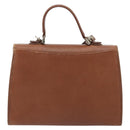 Burberrys Hand Bag Leather 2way Brown Gold Auth ep14918-2