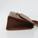 Burberrys Hand Bag Leather 2way Brown Gold Auth ep14918-3