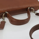 Burberrys Hand Bag Leather 2way Brown Gold Auth ep14918-7