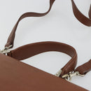 Burberrys Hand Bag Leather 2way Brown Gold Auth ep14918-14