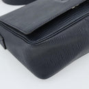 FENDI Shoulder Bag Leather Navy Silver Auth ep14920A-14