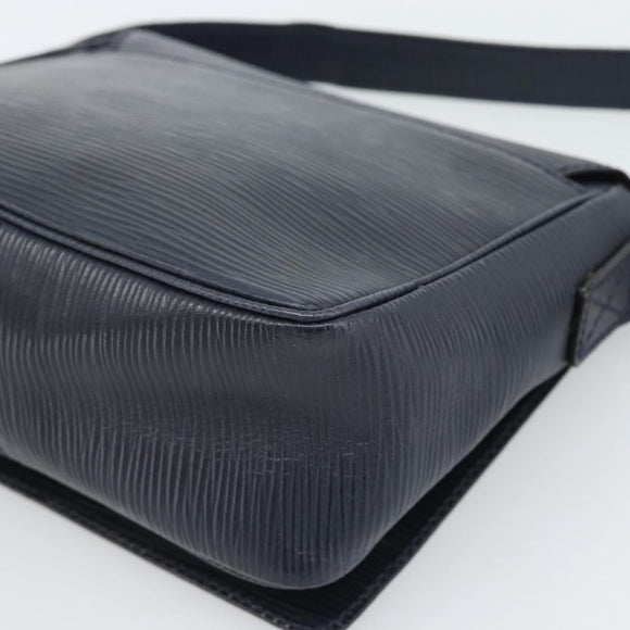 FENDI Shoulder Bag Leather Navy Silver Auth ep14920A