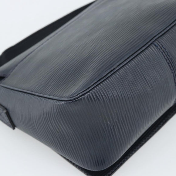 FENDI Shoulder Bag Leather Navy Silver Auth ep14920A