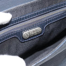 FENDI Shoulder Bag Leather Navy Silver Auth ep14920A-17