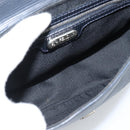 FENDI Shoulder Bag Leather Navy Silver Auth ep14920A-11