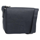 FENDI Shoulder Bag Leather Navy Silver Auth ep14920A-1