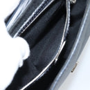 FENDI Shoulder Bag Leather Navy Silver Auth ep14920A-21