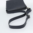 FENDI Shoulder Bag Leather Navy Silver Auth ep14920A-7