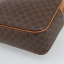 CELINE Macadam Canvas Shoulder Bag PVC Leather Brown Gold Auth ep14921-16