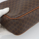 CELINE Macadam Canvas Shoulder Bag PVC Leather Brown Gold Auth ep14921-17