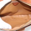 CELINE Macadam Canvas Shoulder Bag PVC Leather Brown Gold Auth ep14921-9