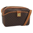 CELINE Macadam Canvas Shoulder Bag PVC Leather Brown Gold Auth ep14921-1