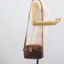 CELINE Macadam Canvas Shoulder Bag PVC Leather Brown Gold Auth ep14921-24