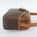 CELINE Macadam Canvas Shoulder Bag PVC Leather Brown Gold Auth ep14921-4