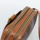 CELINE Macadam Canvas Shoulder Bag PVC Leather Brown Gold Auth ep14921-6