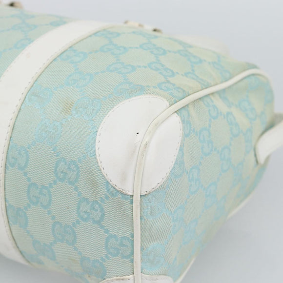 GUCCI GG Canvas Hand Bag Light Blue Gold 000 0851 Auth ep14922