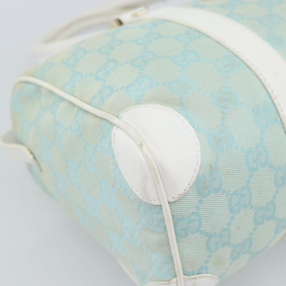 GUCCI GG Canvas Hand Bag Light Blue Gold 000 0851 Auth ep14922