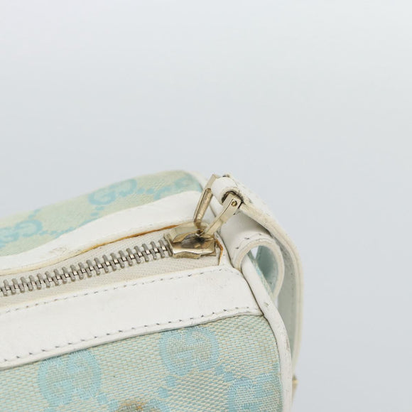 GUCCI GG Canvas Hand Bag Light Blue Gold 000 0851 Auth ep14922