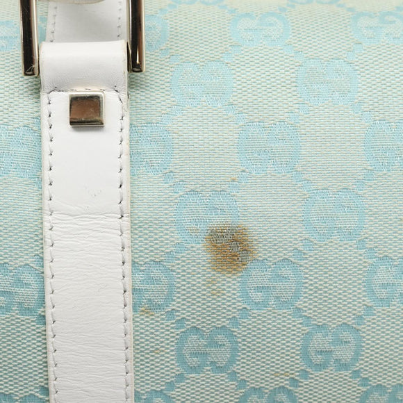 GUCCI GG Canvas Hand Bag Light Blue Gold 000 0851 Auth ep14922