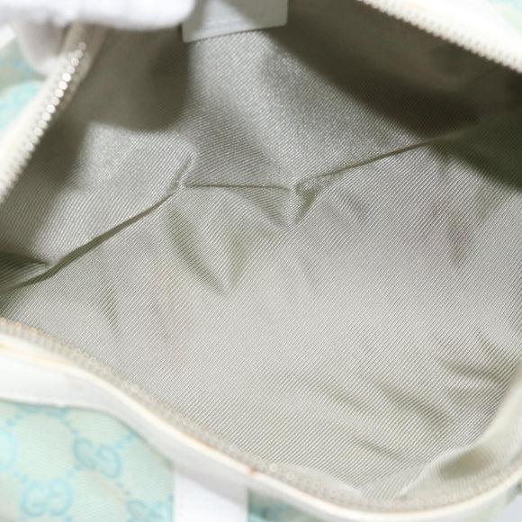 GUCCI GG Canvas Hand Bag Light Blue Gold 000 0851 Auth ep14922