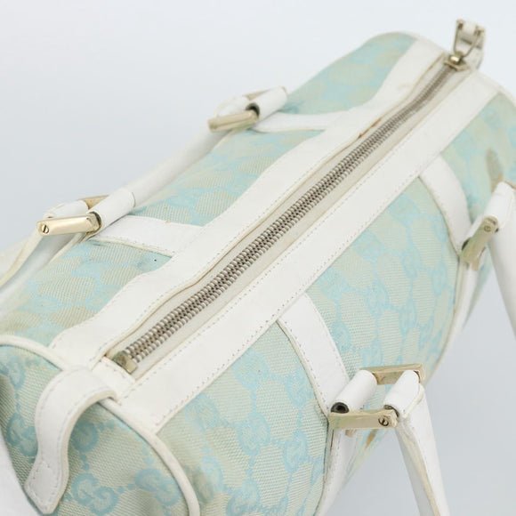 GUCCI GG Canvas Hand Bag Light Blue Gold 000 0851 Auth ep14922