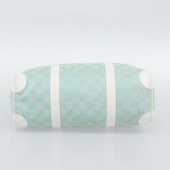 GUCCI GG Canvas Hand Bag Light Blue Gold 000 0851 Auth ep14922