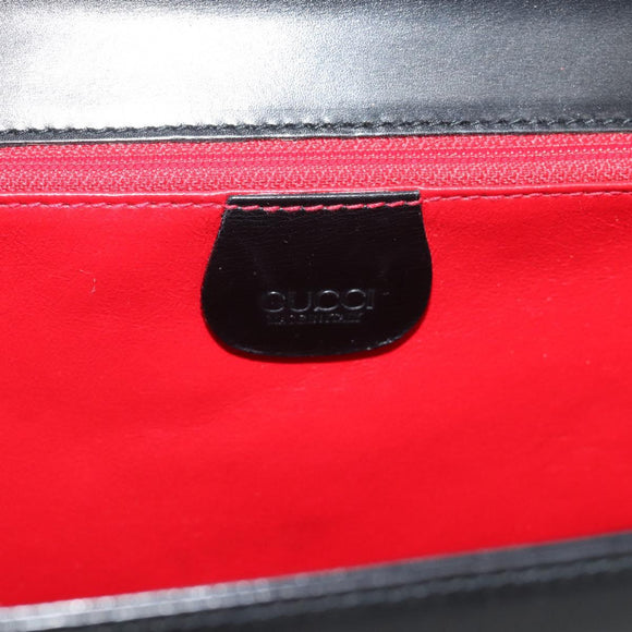 GUCCI Shoulder Bag Leather Black Gold 004 33 0450 Auth ep14923