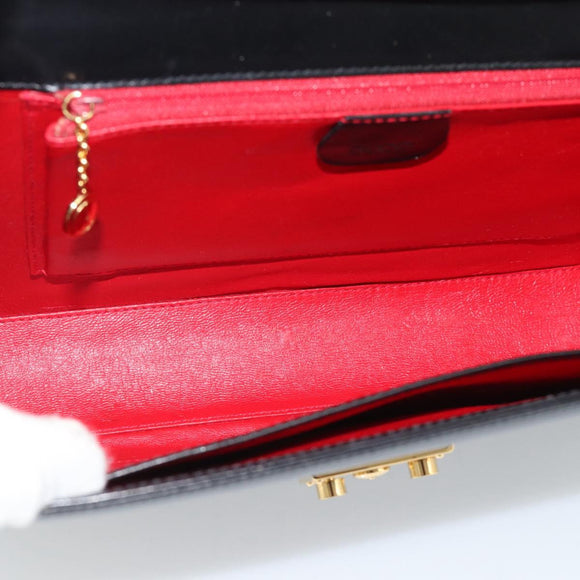 GUCCI Shoulder Bag Leather Black Gold 004 33 0450 Auth ep14923