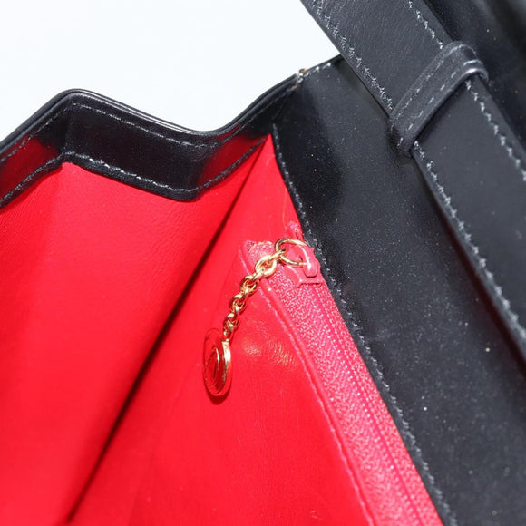 GUCCI Shoulder Bag Leather Black Gold 004 33 0450 Auth ep14923