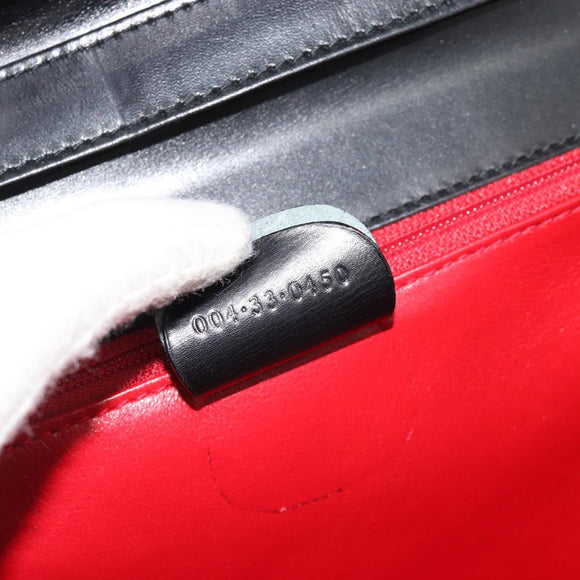 GUCCI Shoulder Bag Leather Black Gold 004 33 0450 Auth ep14923