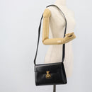 GUCCI Shoulder Bag Leather Black Gold 004 33 0450 Auth ep14923-24