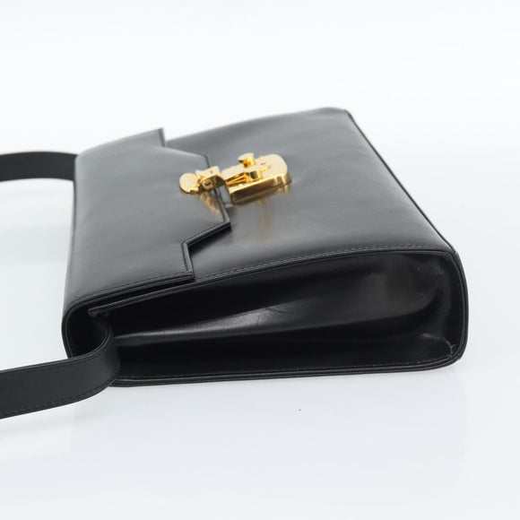 GUCCI Shoulder Bag Leather Black Gold 004 33 0450 Auth ep14923