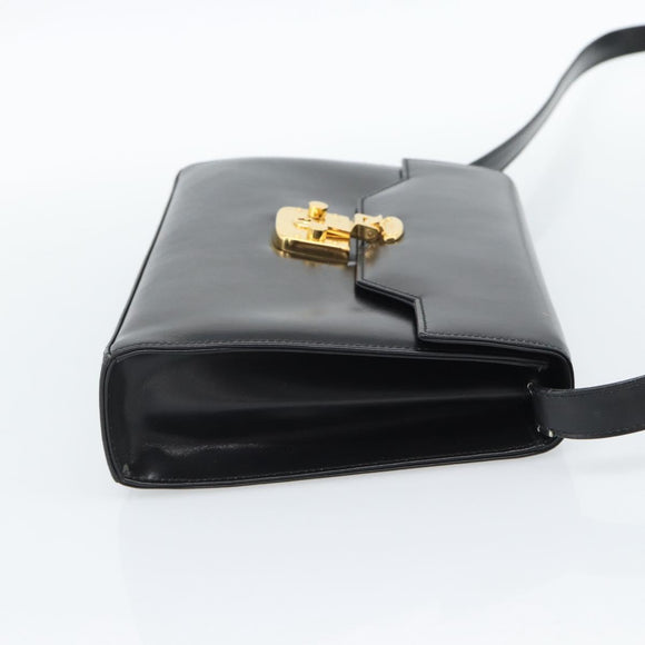 GUCCI Shoulder Bag Leather Black Gold 004 33 0450 Auth ep14923