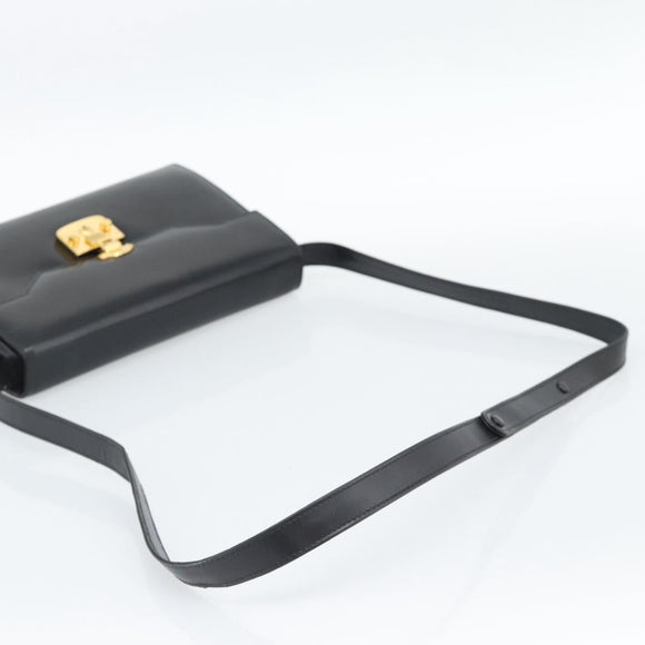GUCCI Shoulder Bag Leather Black Gold 004 33 0450 Auth ep14923