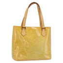 LOUIS VUITTON Monogram Vernis Houston Hand Bag Beige M91004 LV Auth ep14929A-1
