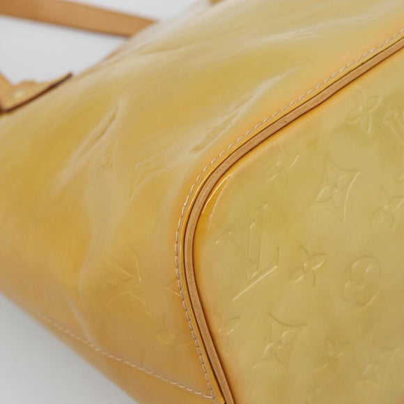 LOUIS VUITTON Monogram Vernis Houston Hand Bag Beige M91004 LV Auth ep14929A
