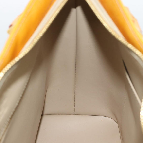 LOUIS VUITTON Monogram Vernis Houston Hand Bag Beige M91004 LV Auth ep14929A